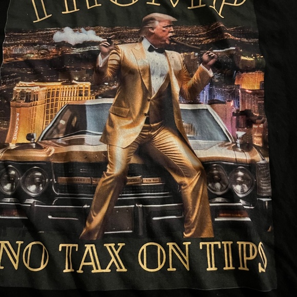 President Trump MAGA "No Tax on Tips" T-Shirt XL - Picture 2 of 4